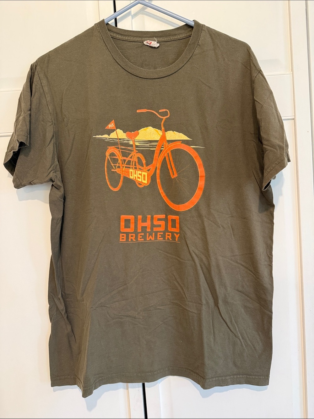 OHSO brewery olive Green T-Shirt with bike Accent